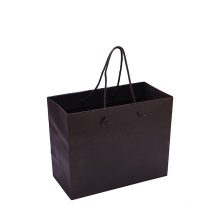 Luxury black cardboard shopper paper shopping bag with custom logo